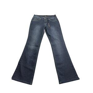 Roz & Ali Womens Bootcut Jeans Size 4 Average Rhinestone Back Pockets New